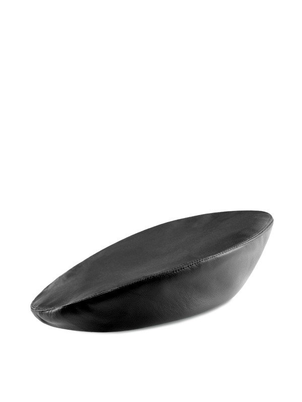 French Black Leather Beret