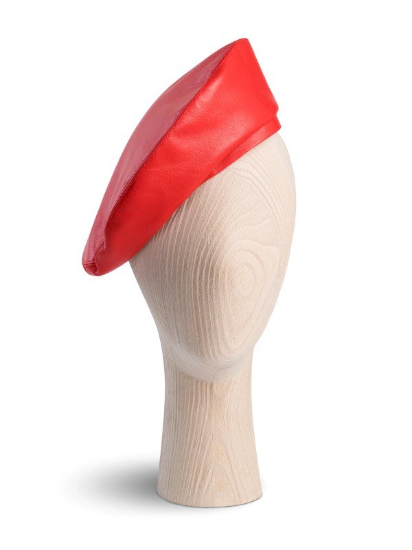 French Red Leather Beret